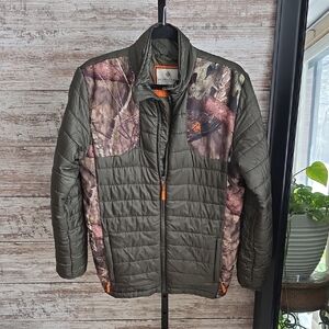 Legendary White Tails Lockdown Mossy Oak Camo Quilted Puffer Jacket Mens Small